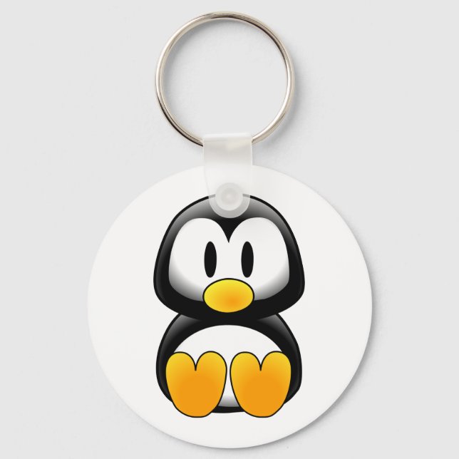Chaveiro Imagem do tux do pinguim (Frente)
