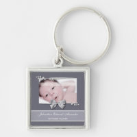Imagem Elegante Anúncio de Nascimento Silver Ribbo