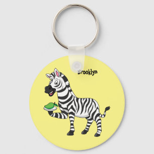 Chaveiro Imagem engraçada de desenho animado de zebra