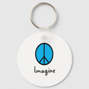 Chaveiro Imagine o símbolo de paz AZUL