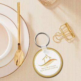 Chaveiro Imobilizador Personalizado Dourado da Real Estate 