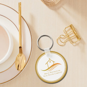 Chaveiro Imobilizador Personalizado Dourado da Real Estate