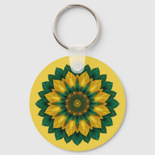 Chaveiro Imperial Solar Flower Mandala Luxury Keychain 