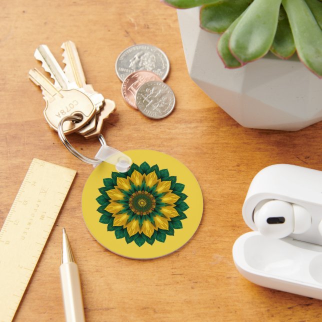 Chaveiro Imperial Solar Flower Mandala Luxury Keychain  (Mesa)