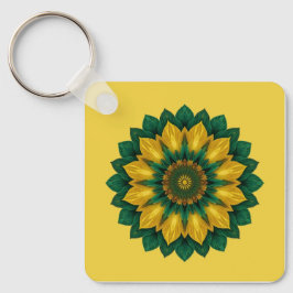 Chaveiro Imperial Solar Flower Mandala Luxury Keychain 
