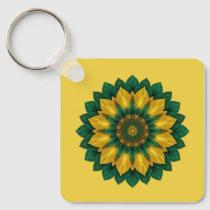Chaveiro Imperial Solar Flower Mandala Luxury Keychain 