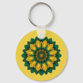 Chaveiro Imperial Solar Flower Mandala Luxury Keychain 