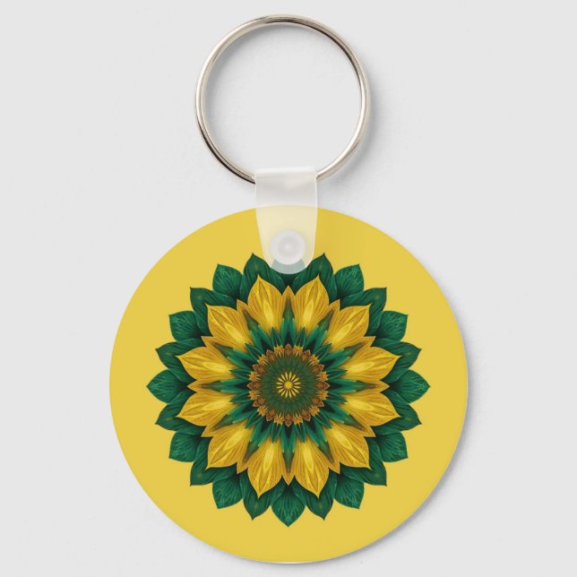 Chaveiro Imperial Solar Flower Mandala Luxury Keychain  (Frente)