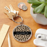 Impressão Animal, Leopardo Marrom, Corações, Seu N