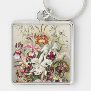 Chaveiro Impressão Botânica Vintage de Orquídea de Ernst Ha