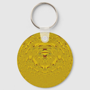 Chaveiro Impressão de Arte Cabeça de Leão Dourado