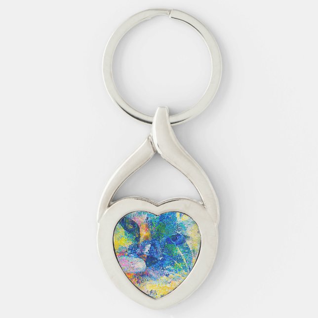 Chaveiro Impressão de arte de Abstrato vibrante (Frente)