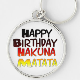 Chaveiro Impressão de Arte de Aniversário Alemã Hakuna Mata