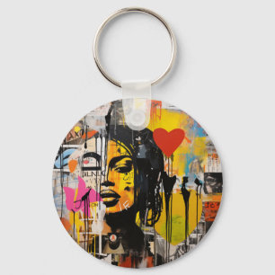 Chaveiro Impressão de Arte Grunge de Grafite de Dia dos Nam