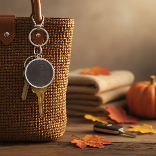 Chaveiro Impressão de Couro Marrom - Alligator Faux Leathe