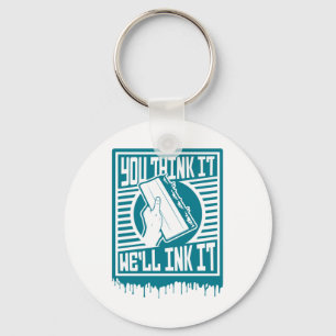 Chaveiro Impressão de Ecrã Design de Impressão Obey Ink