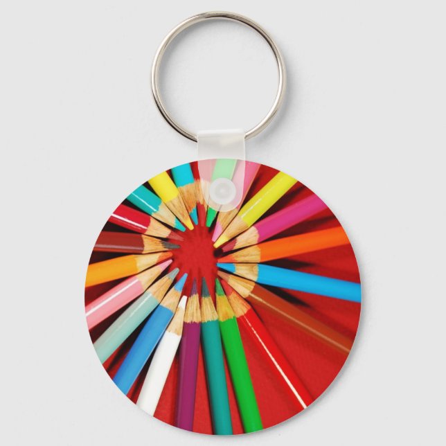 Chaveiro Impressão de lápis de lápis coloridos (Frente)