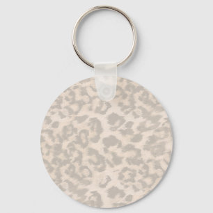 Chaveiro Impressão de leopardo bege.