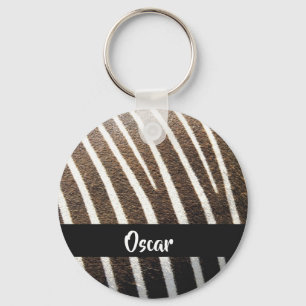 Chaveiro Impressão de pele de zebra