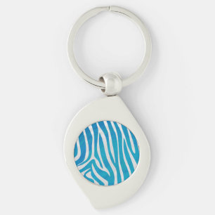 Chaveiro Impressão de Zebra Azul e Branco