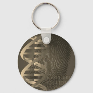 Chaveiro Impressão Digital de DNA Ciência Vintage