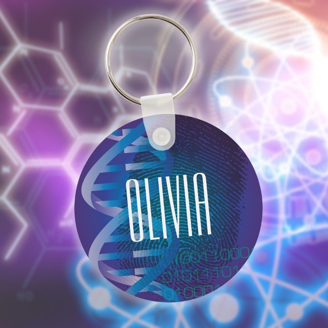 Chaveiro Impressão Digital Personalizada Ciência Médica (Personalized DNA Fingerprint Medical Science Keychain)