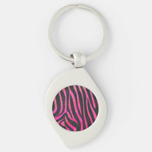 Chaveiro Impressão do rosa preto e quente da zebra