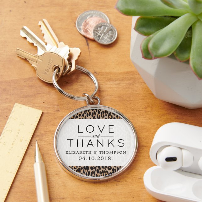 Chaveiro Impressão Leopardo, Manchas, Leopardo Marrom, Casa (Mesa)