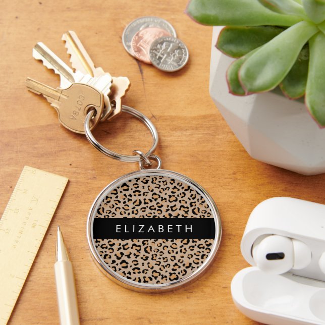 Chaveiro Impressão Leopardo, Manchas, Leopardo Marrom, Seu  (Mesa)