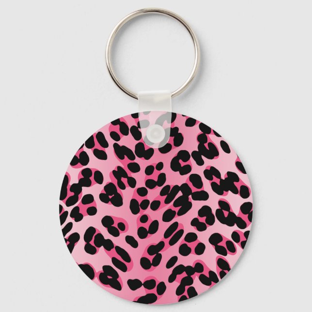 Chaveiro Impressão Leopardo Rosa Retroativa (Frente)