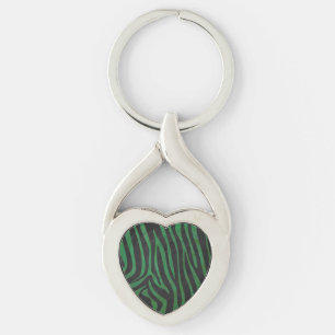 Chaveiro Impressão preto e verde da zebra