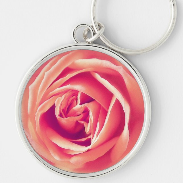 Chaveiro Impressão rosa de coral (Frente)