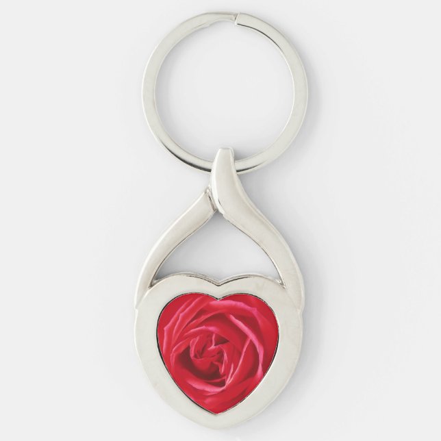 Chaveiro impressão rosa vermelha (Frente)