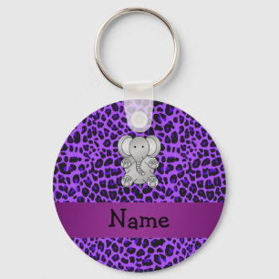 Chaveiro Impressão roxo personalizado do leopardo do