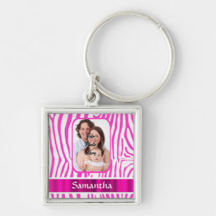 Chaveiro Impressão zebra rosa