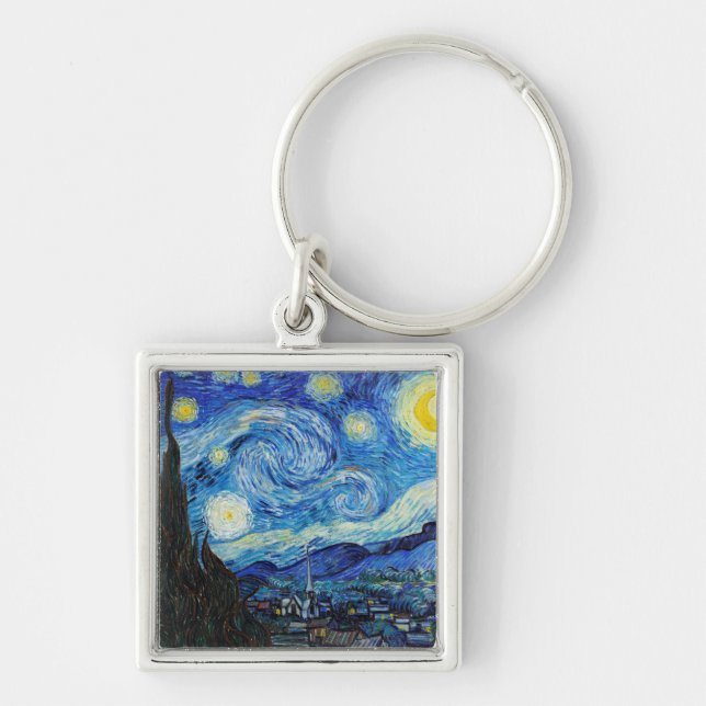 Chaveiro Impressionismo Vincent Van Gogh Starry Night (Frente)