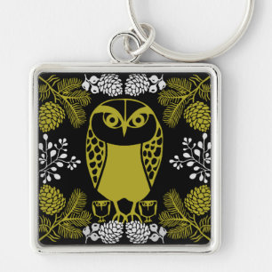 Chaveiro Impressões Folk Art Owl