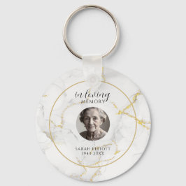 Chaveiro In Loving Memory with Photo | marble gold