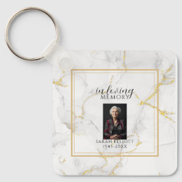 Chaveiro In Loving Memory with Photo | marble gold