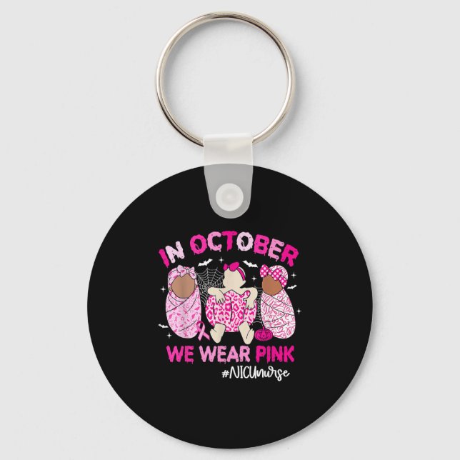 Chaveiro In October We Wear Nk Breast Cancer Awareness Nicu (Frente)