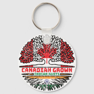 Chaveiro Índia, Índia, Canadá, Bandeira de Raízes de Árvore
