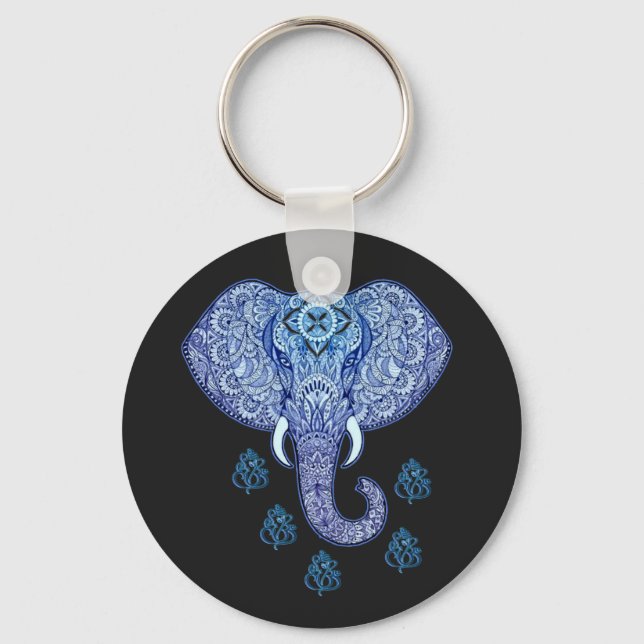 Chaveiro Índia - Lorde Ganesh-Elephant Art (Frente)