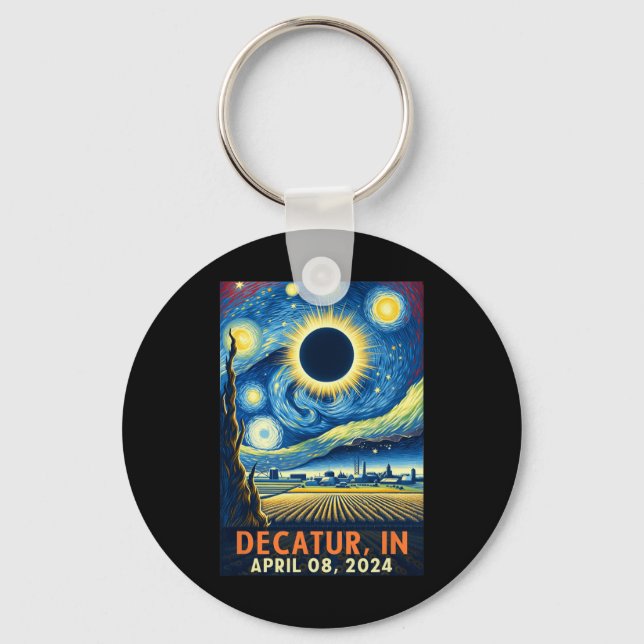 Chaveiro Indiana Total Solar Eclipse 2024 Starry Night (Frente)