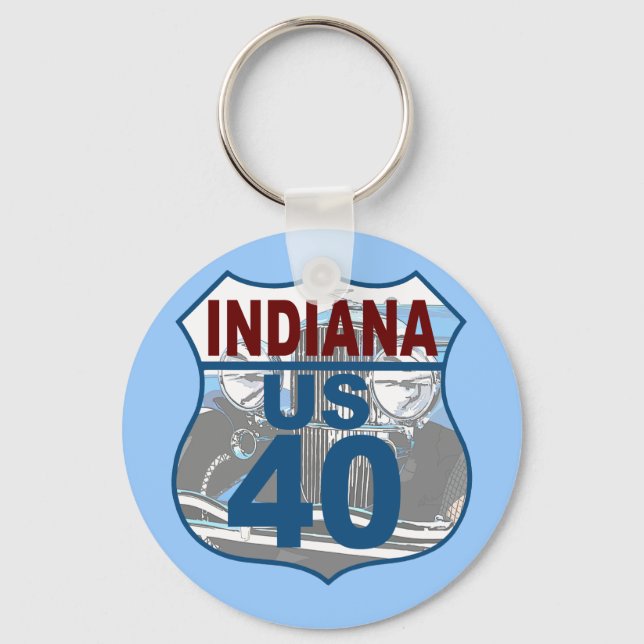 Chaveiro Indiana US Route 40 - Duesenberg (Frente)