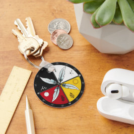 Chaveiro Indígenas redondo de Mandala em roda médica