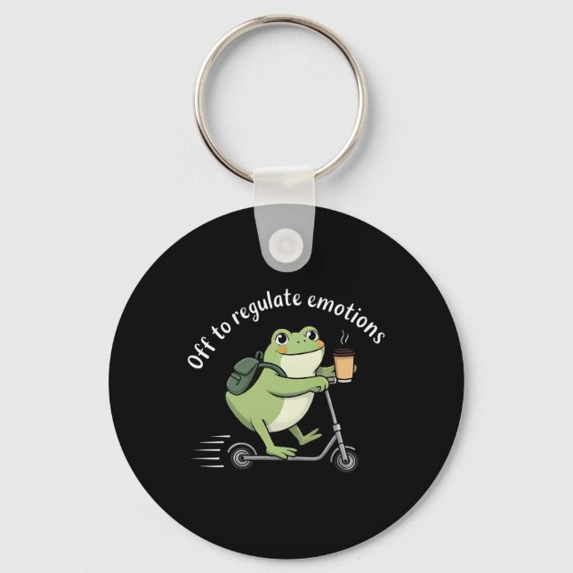 Chaveiro Indo Regular Emocões Patinete de Sapo Divertido Me (Frente)