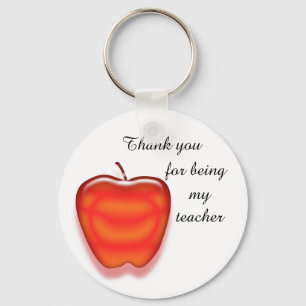 Chaveiro Inexpensive Bright Red Apple Thank You Teacher