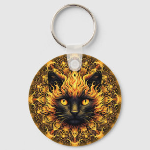 Chaveiro Inferno Gatinho Mandala