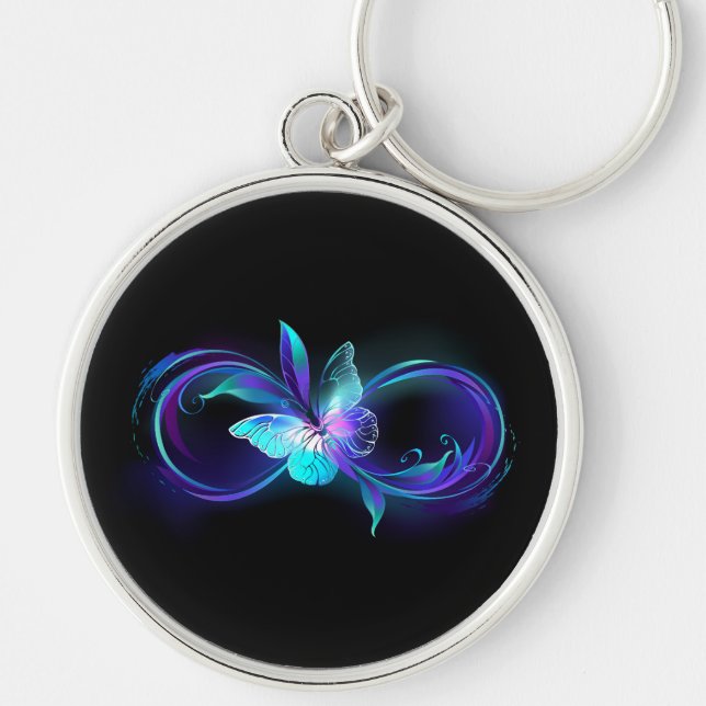 Chaveiro Infinidade brilhante com borboleta mágica (Frente)