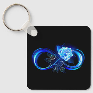 Chaveiro Infinito brilhante com rosa azul